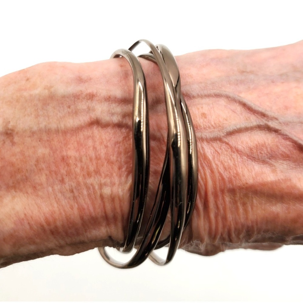 Copper Tone Intertwined Multi-Band Open Cuff Bracelet